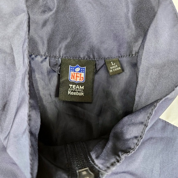 Reebok NFL New England Patriots Windbreaker Jacket Men's Size L Navy Blue - Picture 3 of 8